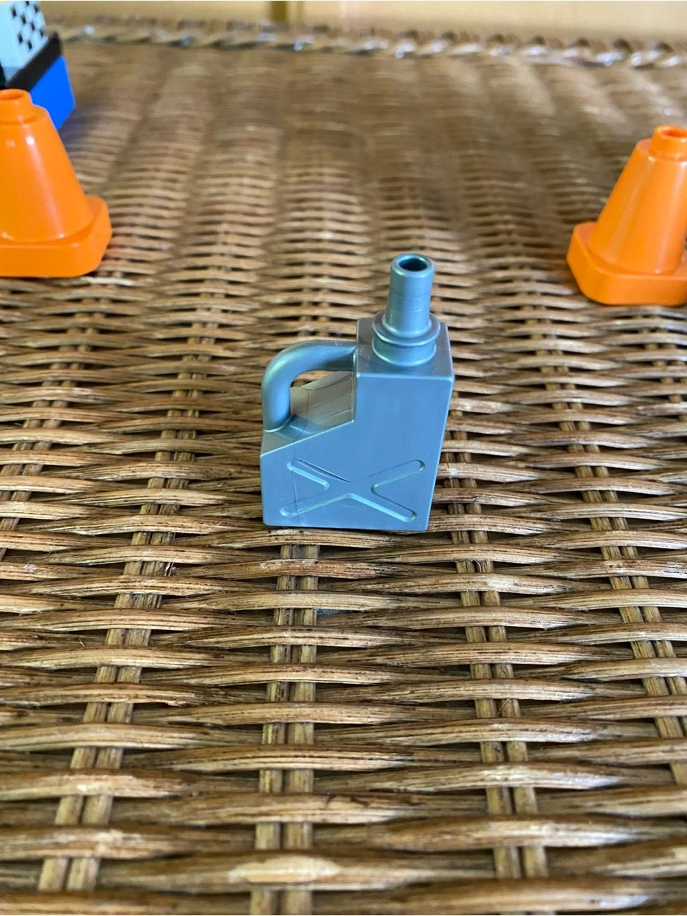 LEGO Duplo Green Octan Race Car #5 Driver Trophy Traffic Cones Gas Can Lot
